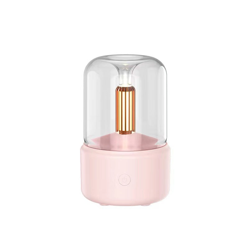 Atmosphere Light Humidifier Candlelight Aroma Diffuser Portable 120ml Electric USB Air Humidifier Cool Mist Maker Fogger 8-12 Hours With LED Night Light - Melegancy