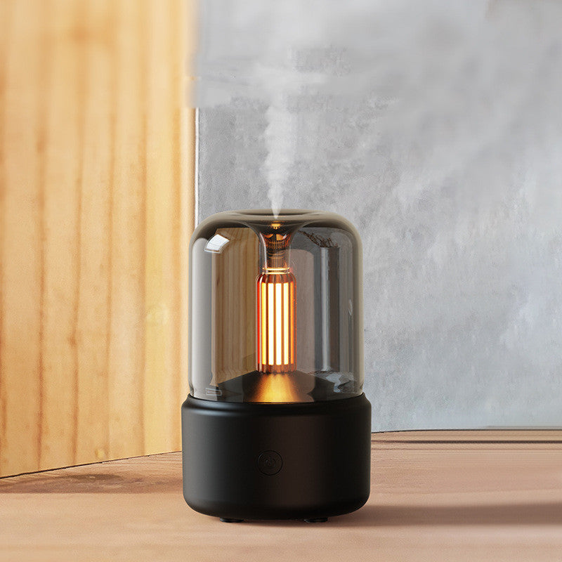 Atmosphere Light Humidifier Candlelight Aroma Diffuser Portable 120ml Electric USB Air Humidifier Cool Mist Maker Fogger 8-12 Hours With LED Night Light - Melegancy